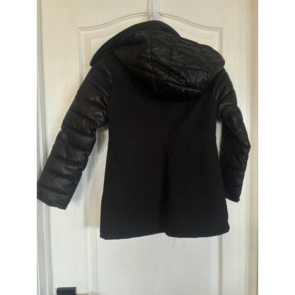 Michael Kors Jacket Girls 7/8 Black Rose Gold Zipper Fleece Lined Soft Shell - Picture 5 of 7